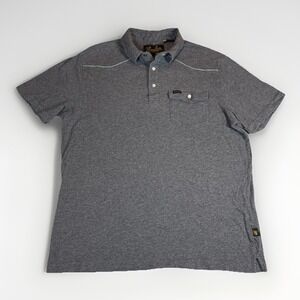 Howler Bros Ranchero Mens Pearl Snap Polo Shirt Gray Short Sleeve Medium